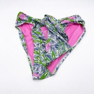 Liberty & Justice Women's Tropical Print Bikini Bottoms Pink & Green Size‎ M